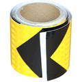 Reflective Tape Yellow Black 3 inch X 10 feet, Outdoor Waterproof Hazard Conspicuity Warning Industrial Marking Tape