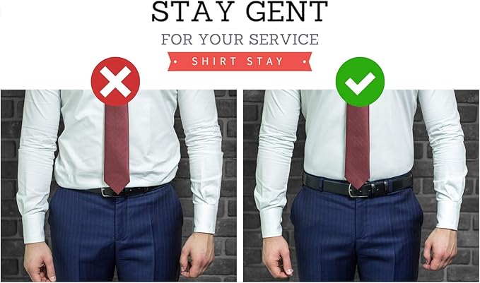 STAY GENT Y-Style Shirt Stays For Men with Non-Slip Locking Clamps and Adjustable Elastic Straps