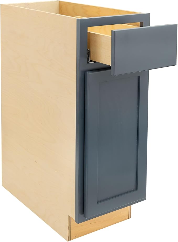 Quicklock RTA (Ready-to-Assemble) | Base Kitchen Cabinets - Shaker Style | Made in America (Needlepoint Navy, 12" Wx34.5 Hx24 D Base)