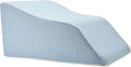 Lounge Doctor Elevating Leg Rest Wedge Pillow with Memory Foam, Light Blue, Large