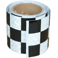 Black White Reflective Tape Outdoor Waterproof 3 inch X 10 feet, High Visibility Hazard Conspicuity Safety Industrial Marking Tape