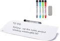 TSJ OFFICE Glass Dry-Erase whiteboard - 16 X 6 Inches Tabletop Easel whiteboard with Stand, Desk Board Buddy for Artist, Teacher and Student