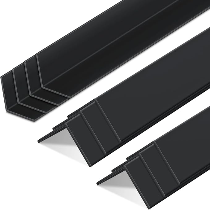 Sasylvia 10 Pcs 1/2 x 1/2 x 36 Inches Wall Corner Protector Guards, Avoid Scratching Scuffs, Black Vinyl Corner Trim Molding, Ease Install & Cleaning for Door Countertop Furniture Cabinet Protection