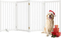 36" H Freestanding Pet Gate, Solid Wood Foldable Dog Gate with Support Feet, Wooden Tall Dog Gate for Doorway, Stairs & Indoor Use, 60" Wide Expandable Pet Fence, 4 Panels, White