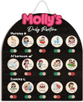 Personalized Wooden Chore Chart for Kids, Daily Routine Chart for Toddlers, Visual Schedule for Kids Age 3-5, Morning Bedtime Routine for Girls (08)