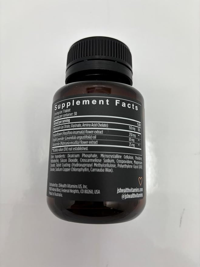 JSHealth Sleep Aid with Magnesium, Lavender & Passionflower - Sleep Supplement for Adults - Non-Drowsy Supplement Calms Body & Mind, 30 Tablets