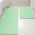 ACCUMTEK Ultra Thin Bath Mat, Upgrade Backing Non Slip Thin Bath Mats Fit Under Door, Quick Dry Ultra Absorbent Bathroom Rugs, Machine Washable Bath Rugs for Bathroom, Sage Green/Solid/24 x17+48"x20"