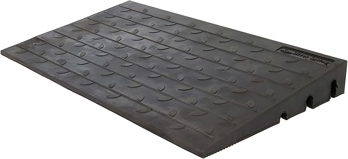 Silver Spring Threshold Ramp, Solid Rubber 4" Maximum Riser with 3 Channels, Black - Mobility Assistance Ramp for Wheelchairs, Scooters, and Power Chairs