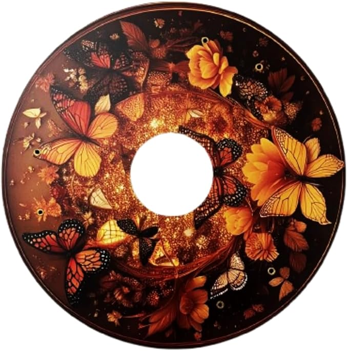 Wheelchair Christmas Wheel Covers, Costume, Wheelchair Accessories Wheels, Enhances Aesthetics, Easy Install/Remove, Lightweight, New Matt Finish (Royal Gold Butterfly)