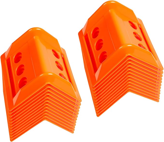 24 Pack 4" Flatbed Edge Protectors with Carrying Case, 4" Winch Ratchet Straps Plastic Corner Protectors for Flatbed Cargo Load (Orange)