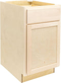 Quicklock RTA (Ready-to-Assemble) | Base Kitchen Cabinets - Shaker Style | Made in America (Raw Maple, 18" Wx34.5 Hx24 D Waste Basket Base)