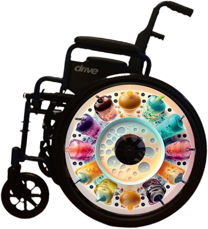 Wheelchairs Christmas Designer Covers– Style, Waterproof Easy Install/Remove, Lightweight (Bubbly Boba) | New Durable