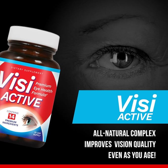 Vision Support Supplement - Eye Health Formula with L-Tartrate, Resveratrol, Blueberry Extract, Vitamins A, C, D & 11 Ingredients for Vision Support - 60 Capsules/Bottle - 1 Pack