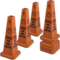 26.5" Caution Cones, 4-Sided Visible Safety Signs with Heavy Rubber Base, Warning for Slip & Fall Prevention, Indoor/Outdoor Use (8, Do Not Enter-Orange, 26.5 inch)