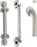 18 Inch Shower Grab Bar 2 Pack Brushed Nickel SUS304 Safety Bathroom Grab Bars with Concealed Screws, 500lbs Support Assist Bath Handle Balance Bar for Handicap Elderly Pregnant