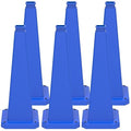 BESEA 6 Pack 36" Bright Blue Traffic Safety Cones with Weighted Base, High-Visibility Parking Cones for Driveways, Business Parking Lots, Garages, Indoor/Outdoor Use