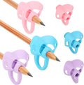15 Pcs Pencil Grips with 3 Finger Rings for Kids Handwriting, 6 Colors Pencil Holders for Toddler Writing Tool, Ergonomic Pencil Gripper Cushions for Preschooler Needs in Classroom