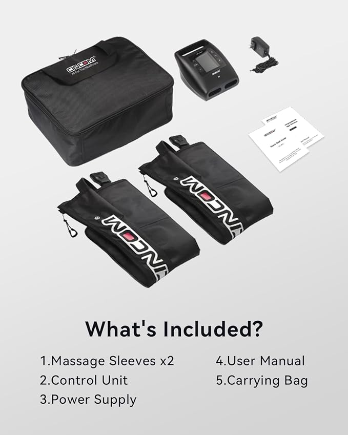 CINCOM Cordless Leg Recovery System with Dynamic Compression Massage Technology - 3 Different Sizes for Everyone (Small)