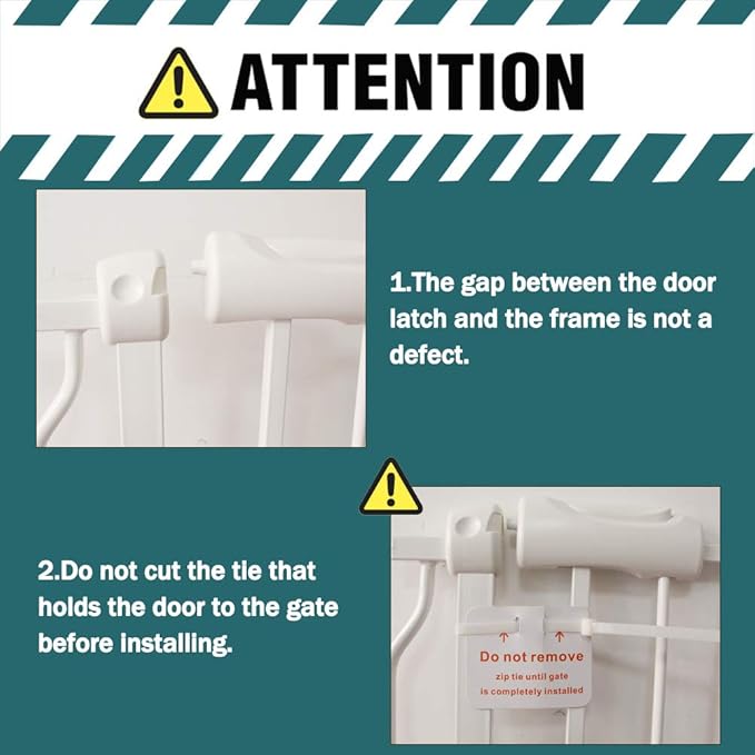 ALLAIBB Extra Wide Pressure Mounted Baby Gate Walk Through Child Kids Safety Toddler Tension White Long Large Pet Dog Gates with Extension for doorways Kitchen (38.58-43.31"/98-110cm)