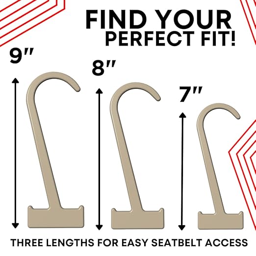 Seatbelt Catcher Seat Belt Aid Grabber - for Elderly & Disabled, Seatbelt Reacher Tool for Seniors with Back, Shoulder, or Elbow Injury, Easy Reach Mobility & Daily Living Aid, 2 Pack, Gray