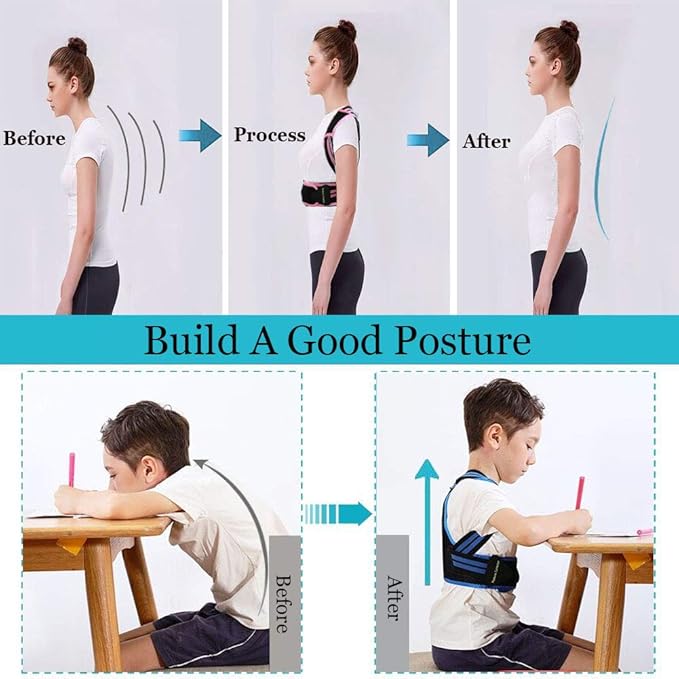 Lexniush Professional Posture Corrector for Men, Women and Kids, Effective Upper Back Posture Brace for Teenagers Boys Girls Spinal Support to Improves Slouch, Prevent Humpback, Relieve Back Pain