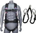 AFP Demon Comfortable Fall Protection Harness Kit – OSHA/ANSI PPE Full Body Safety Harness for Construction Work