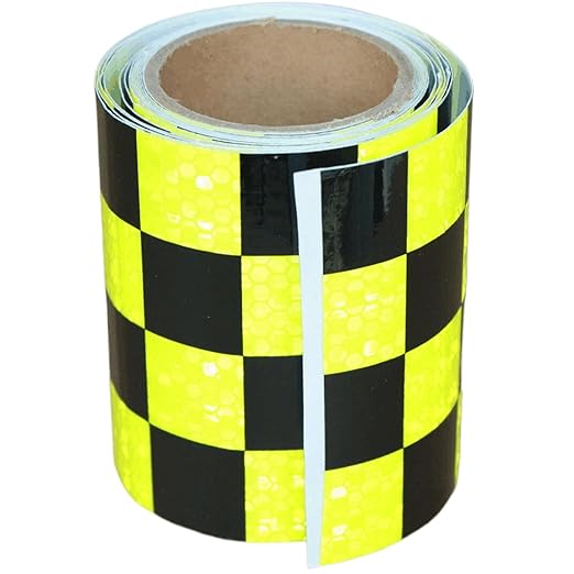 Reflective Tape 4 inch X 10 feet, Outdoor Waterproof Hazard Conspicuity Safety Warning Industrial Marking Tape