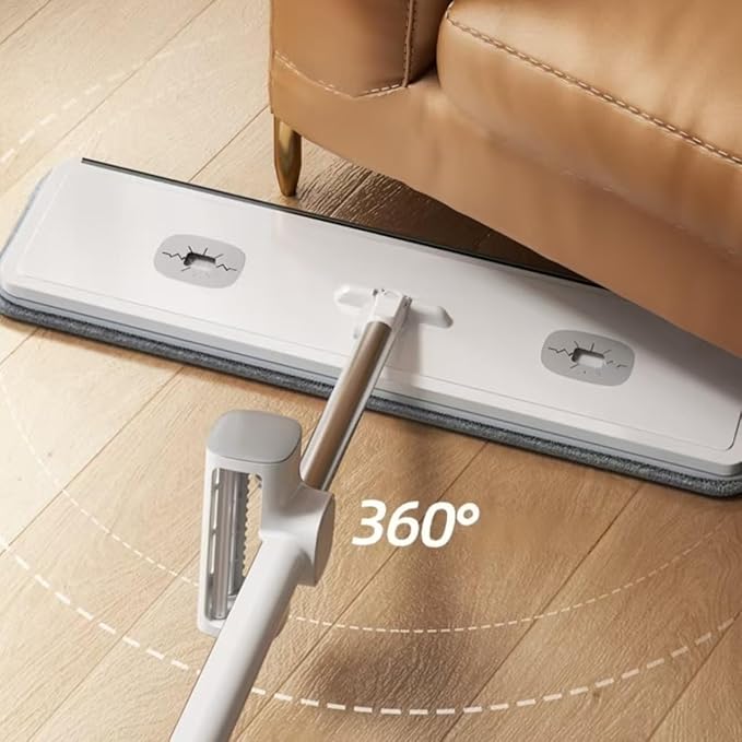 Microfiber Mop Large Flat Mops for Floor Cleaning 4 Reusable Washable mop Pads Hardwood Cleaning System Wet and Dust Mop with 61 in Long Stainless Steel Handle