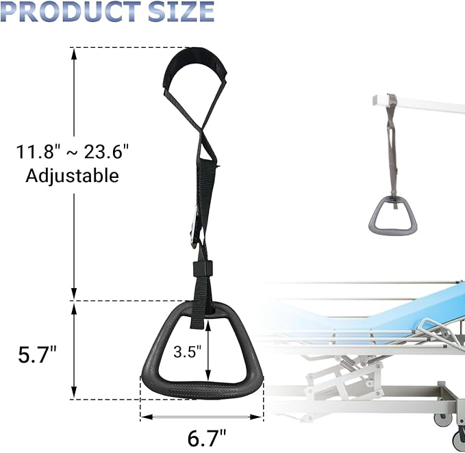 Bed Trapeze for Elderly - Bedroom Pull-Up Handle, Bed Mobility Aid Bracket Accessories for Disabled Injured Patients, Supports 110 lbs, 1 Pcs (Not Include Bar)