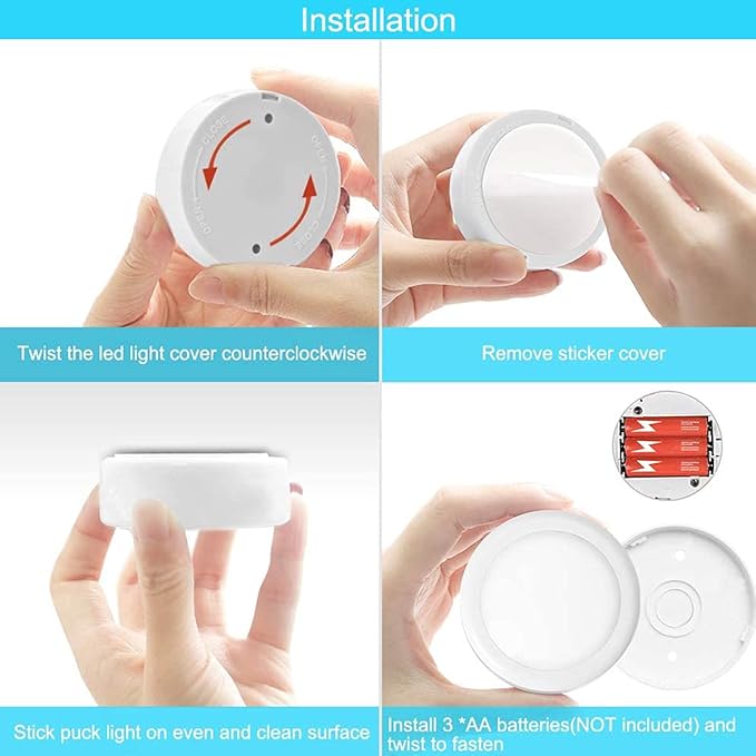 Cadrim Puck Lights - LED Color Changing, Dimmable Under Cabinet Lights with Wireless Remote Controls for Kitchen (1 Pack)