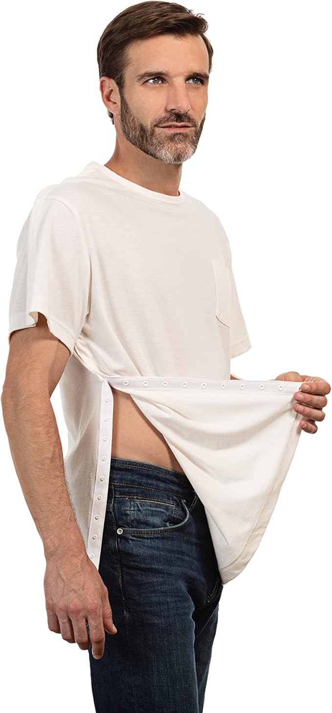 MAI We Care Post Shoulder Surgery Shirts for Men - Tear Away Recovery Apparel, Premium Chemotherapy Clothing