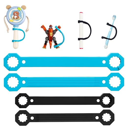 4 Pack Silicone Adaptive Aid Universal Cuff, Assistive Hand Grip Holder Small Size for Special Needs, Cerebral Palsy,Handicap,Therapy Equipment with Adaptive Handles(Infant to Child -4 Pack S)