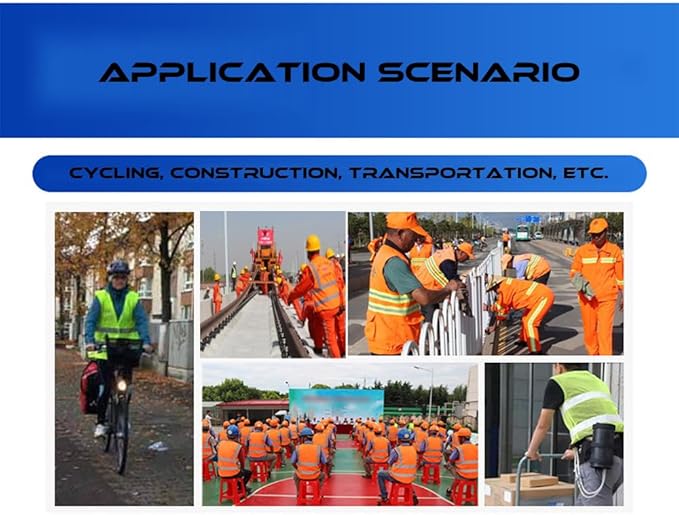 YOWESHOP High Reflective Visibility Safety Vest Custom Your Logo Safety Workwear with Reflective Strips and Pockets