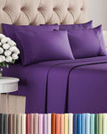 Cal King 6 Piece Sheet Set - Cooling & Breathable Bed Sheets - Hotel Luxury Bed Sheets for Women, Men, Kids & Teens - Bedding w/Deep Pockets & Easy Fit - Soft & Wrinkle Free - Cal King Purple Sheets