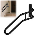 Right Side Wall Mounted handrail, Garge Door Stair Railing for 1-3 Steps(Polished Black, Right Side, 230LBs Loading)