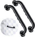 2 Pack 12 Inch Black Shower Grab Bar w/Anti Slip Rubber Grip,ZUEXT Stainless Steel Bath Grab Bar,Bathroom Balance Bar,Wall Mount Safety Handrail Support,Handicap Injury Elderly Senior Assist Handle