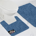 GORILLA GRIP Bathroom Rug Sets, Soft Chenille 2 Piece Area Rugs Set, Toilet Base Mat and 30x20 Carpet, Absorbent Microfiber Washable Mats Dry Quickly, Home Décor and Bath Room Accessories, Blue