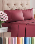 Twin XL 4 Piece Sheet Set - Cooling & Breathable Bed Sheets - Hotel Luxury Bed Sheets for Women, Men, Kids & Teens - Bedding w/Deep Pockets & Easy Fit - Soft & Wrinkle Free - Twin XL Burgundy Sheets