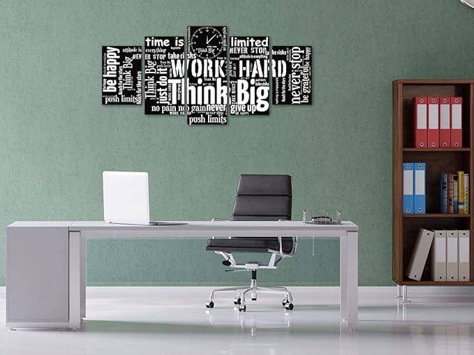 Biufo Inspirational Quotes Wall Art Canvas Painting Black White Motivational Words Pictured for Living Room Office Decor (X-Large)