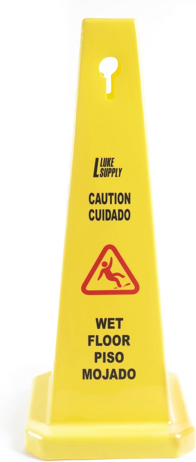 MATTHEW CLEANING 3 Packs 26” Caution Wet Floor Safety Cones for Indoors and Outdoors,Bright Yellow Caution Wet Floor Sign,4-Sided Bilingual Signs,Avoid Fall & Slip Accident