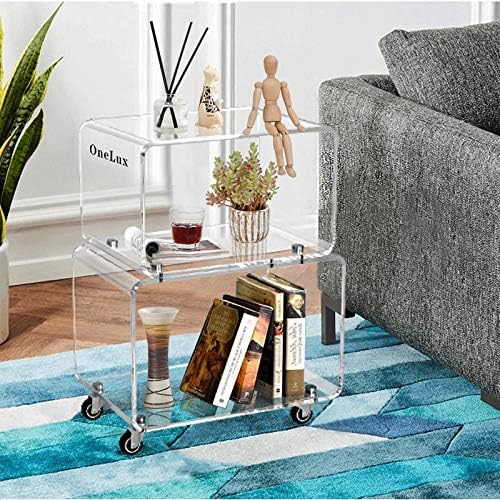 2119 Rolling Utility Cart Tower Rack for Kitchen Bathroom Laundry Dining Room Places,Acrylic Mobile Storage Cart On Wheels