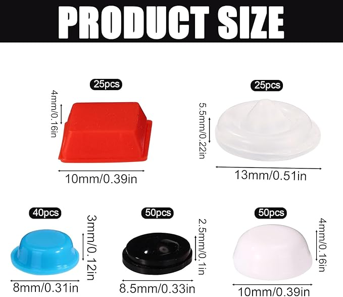 190pcs Bump Dots for Visually Impaired, Low Vision Aids Impairment Braille Stickers Raised Tactile Dots Labels Products for Blind People Elderly Keyboard Daily Objects Assorted Sizes and Styles