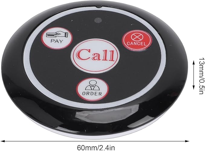 Wireless Caregiver Pager Call for Patient Nurse Alert System for Elderly Monitoring 328ft Water Proof Call Bell for Home 1 Receiver Wrist Pager 20 Desk Call Bells (Black)