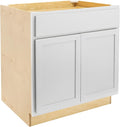 Quicklock RTA (Ready-to-Assemble) | Base Kitchen Cabinets - Shaker Style | Made in America (Pure White, 27" Wx34.5 Hx24 D Base)