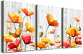 Bedroom Decoration kitchen Wall Artworks Canvas Wall Art for Living Room, 3 piece bathroom Wall decor Yellow flowers Watercolor painting posters Pictures office restaurant wall painting Home decor
