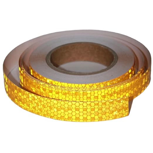 Yellow Reflective Tape Outdoor Waterproof 1 inch, High Visibility Hazard Conspicuity Safety Industrial Marking Tape (66 feet)