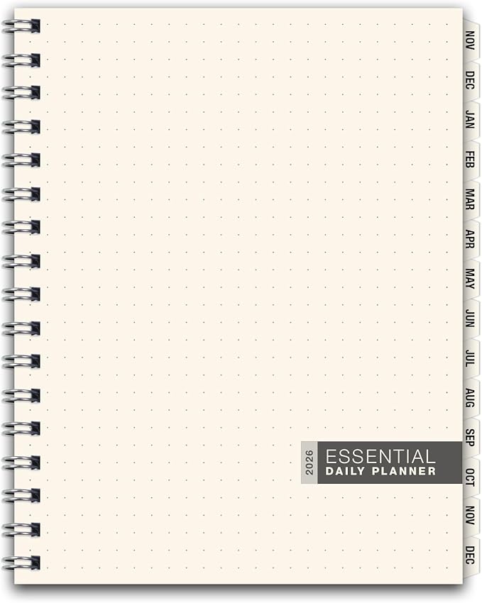 ESSENTIAL 2026 Monthly & Weekly Planner with Tabs, 7"x9": 14 Months (November 2025 - December 2026), Professional, Simple, Easy-to-Use Design and Frosted Poly Cover for Extra Protection (Frosted)