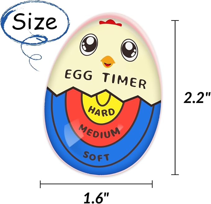 Lasubst Egg Timer That Goes in Water for Soft Medium Hard Boiled Eggs, 1 Color 1 Green