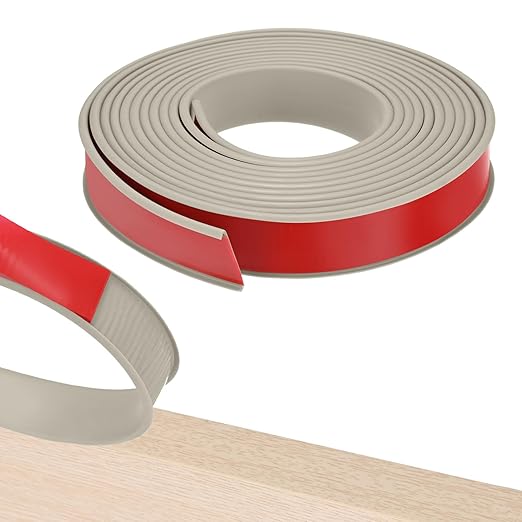 U-Shape Edge Banding, 1.18 Inch x 16.4 FT Self Adhesive Rubber Edge Trim Flexible TPE Corner Protector for Desk/Shelves/Furniture/Countertop/Table/Cabinet/Plywood [Khaki]