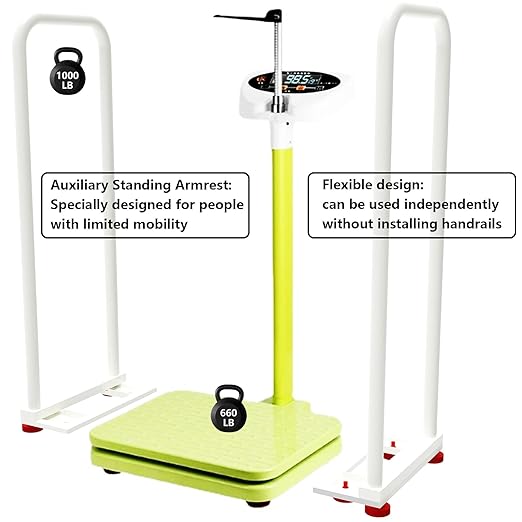 Assist The Elderly in Measuring Weight gain While Standing, with an Electronic Scale with armrests, Suitable for use in clinics, Hospitals, Schools, Nursing Homes (Tender Sprout Green)